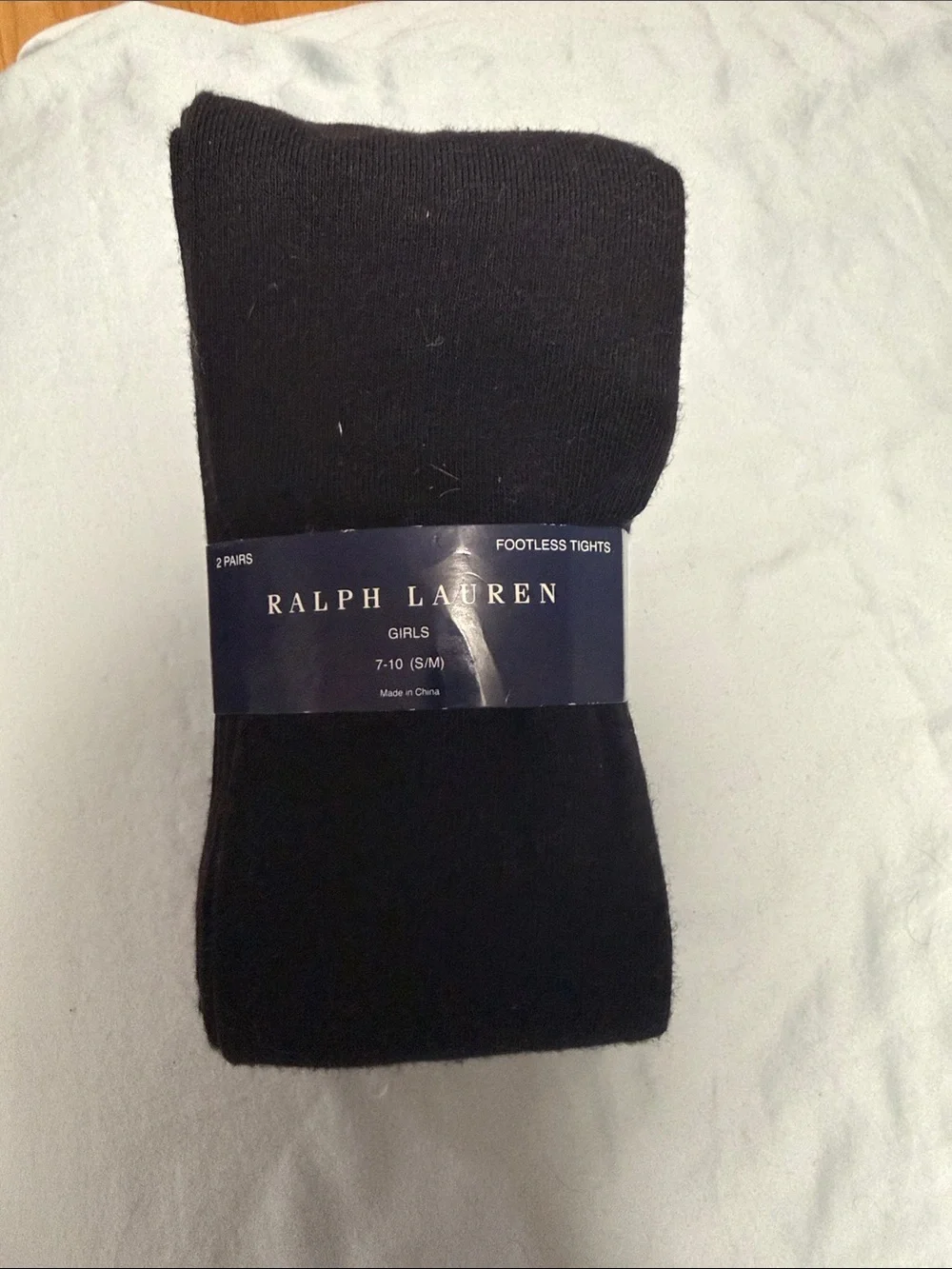 Ralph Lauren Girls Black Footless Tights - 2 Pack